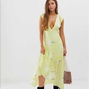 Free People Yellow Waterfall Maxi Dress